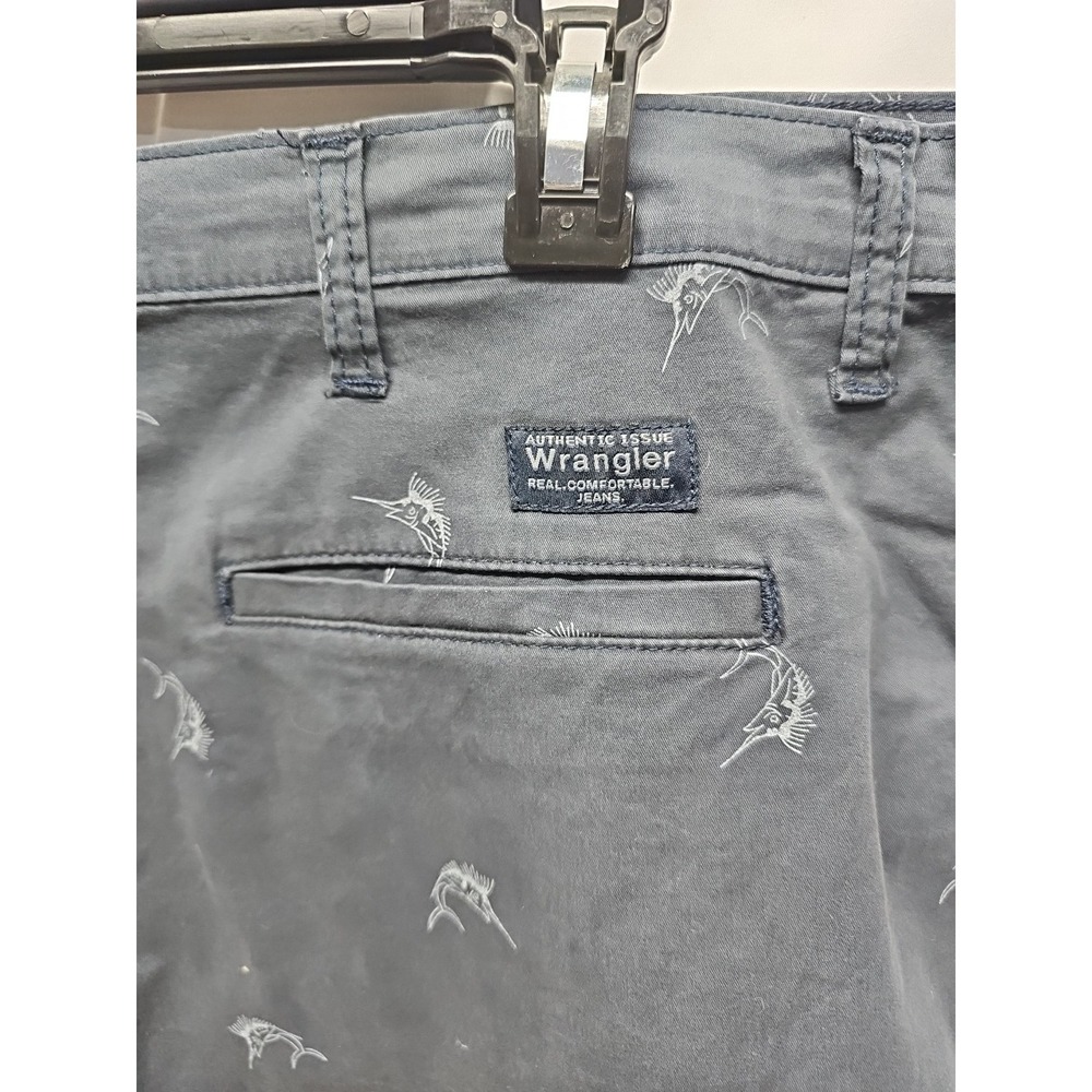 Wrangler Mens Gray Sailfish Casual Cotton Stretch Pockets Chino Short Size 42 - Picture 9 of 12